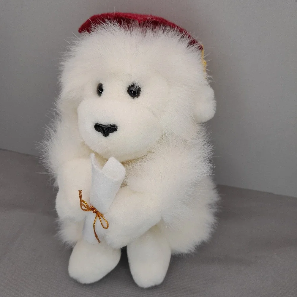 Russ Berrie Marvelous White Graduation Monkey Plush Cap Diploma Stuffed Animal